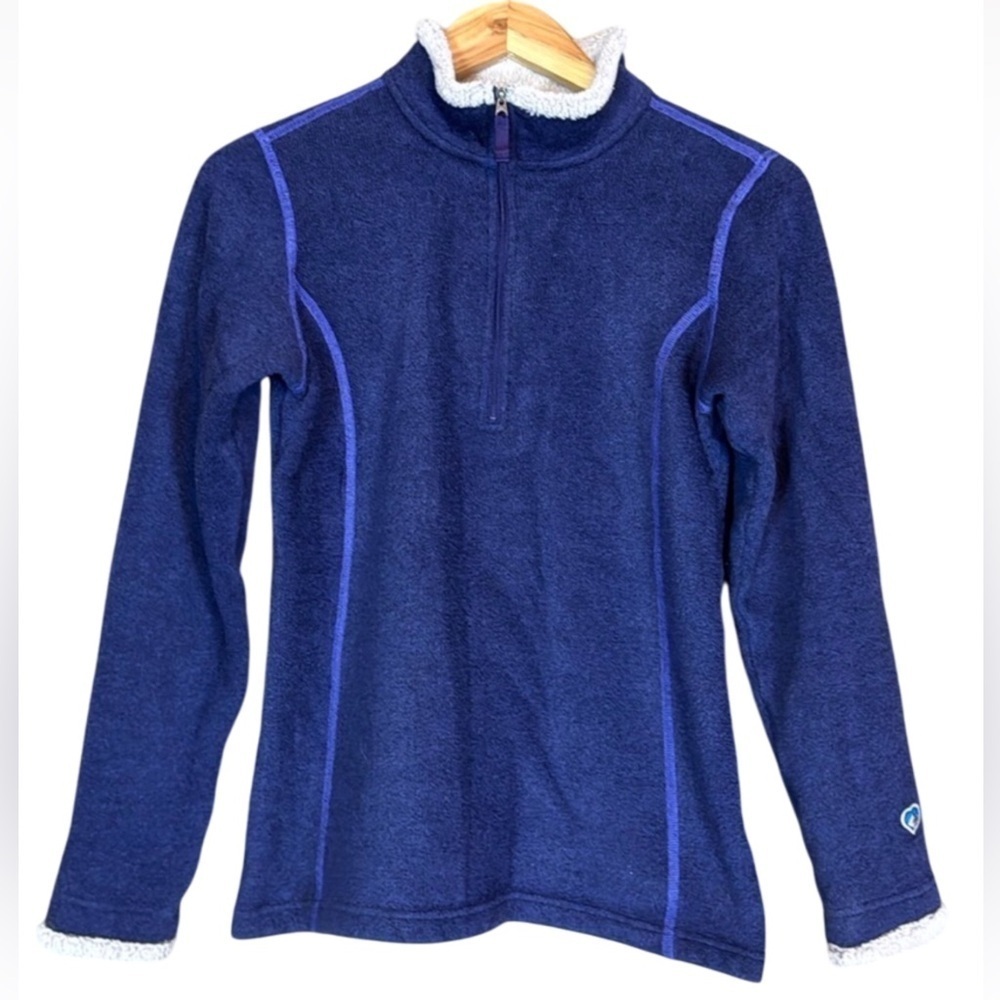 Kuhl Alfpaca 1/4 zip sweater Size Small Purple with Sherpa trim